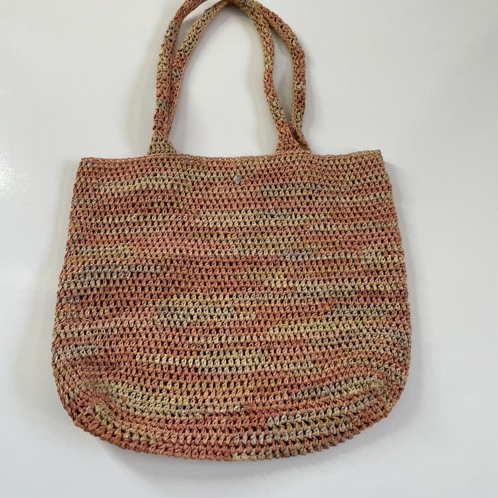 Helen Kaminski Pink Orange Woven Crochet Shoulder Bag Small